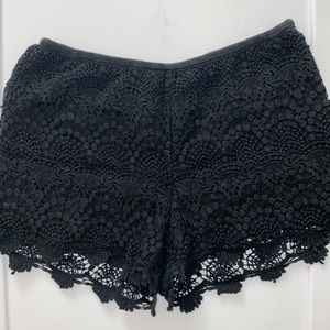 Tart Black Crochet Shorts